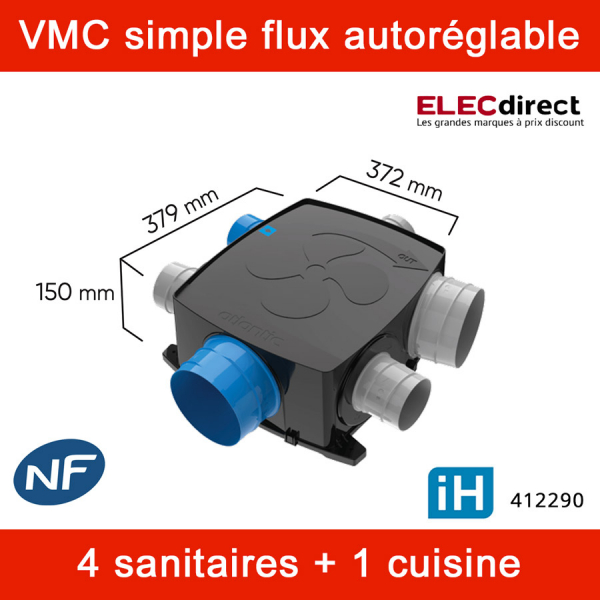 Kit VMC simple flus autoréglable Autocosy IH à prix mini