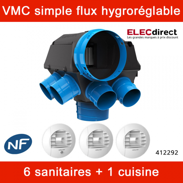 La VMC simple flux hygroréglable silencieuse et basse consommation