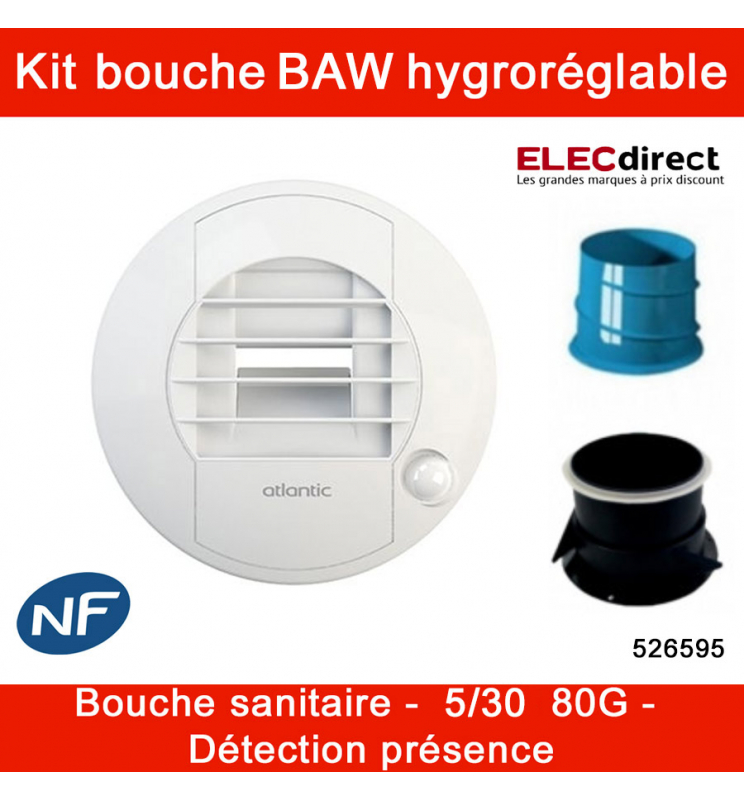 Atlantic - Bouche vmc BAW pour WC manuelle pour vmc hygro 5/30 - VMC,  Ventilation - Rue du Commerce