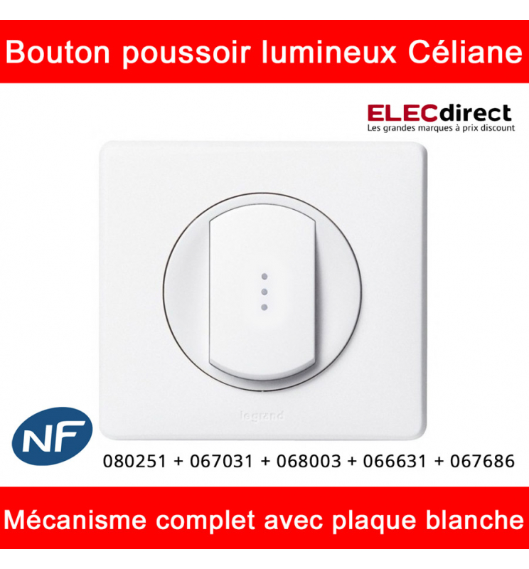 Legrand C Liane Bouton Poussoir Voyant Lumineux Complet Blanc Poste R F