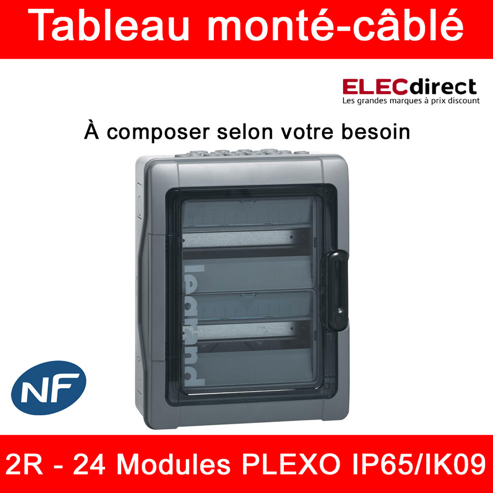 Coffret électrique étanche - 4x18 modules - 4 rangées - Plexo 3