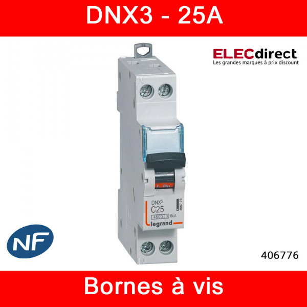 Disjoncteur Legrand DNX3, 2A, pouvoir de coupure 4,5 kA, montage rail DIN