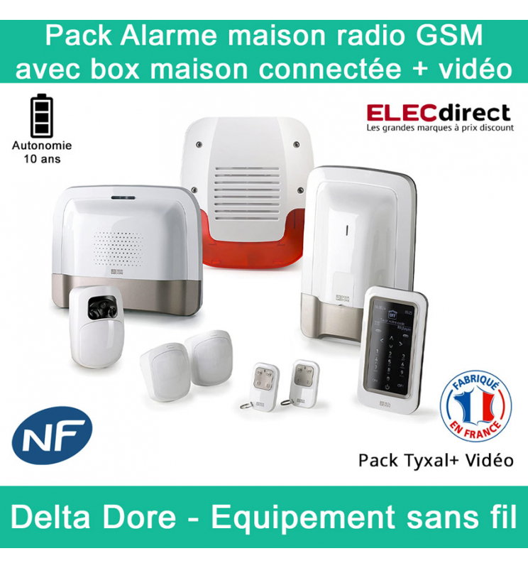 Delta Dore - Alarme maison GSM connectée - Pack alarme sans fil +