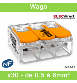 WAGO Lot de 4 bornes automatiques, 6 mm² pour rigide et souple ZENI