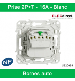 SCHNEIDER Odace Prise De Courant 2P+T Blanc - S520059 - DiscountElec