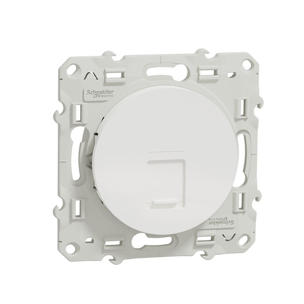 Schneider - Prise RJ45 Grade 1 Odace - Blanc - Catégorie 6 UTP - Multimédia - IDC - Réf : S520475