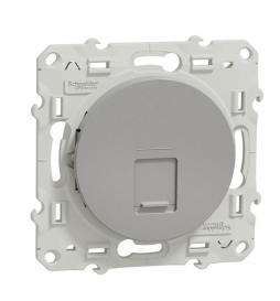 Schneider - Prise RJ45 Grade 1 Odace - Alu - Catégorie 6 UTP - Multimédia - IDC - Réf : S530475