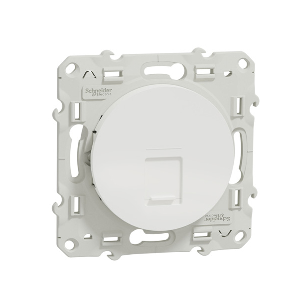 Schneider - Prise RJ45 Grade 3 Odace - Blanc - Catégorie 6 STP - Multimédia - IDC - Réf : S520476