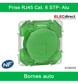 Schneider - Prise RJ45 Grade 3 Odace - Blanc - Catégorie 6 STP - Multimédia - IDC - Réf : S520476