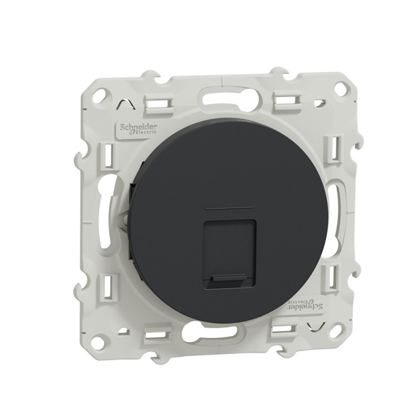 Schneider - Prise RJ45 Grade 3 Odace - Anthracite - Catégorie 6 STP - Multimédia - IDC - Réf : S540476