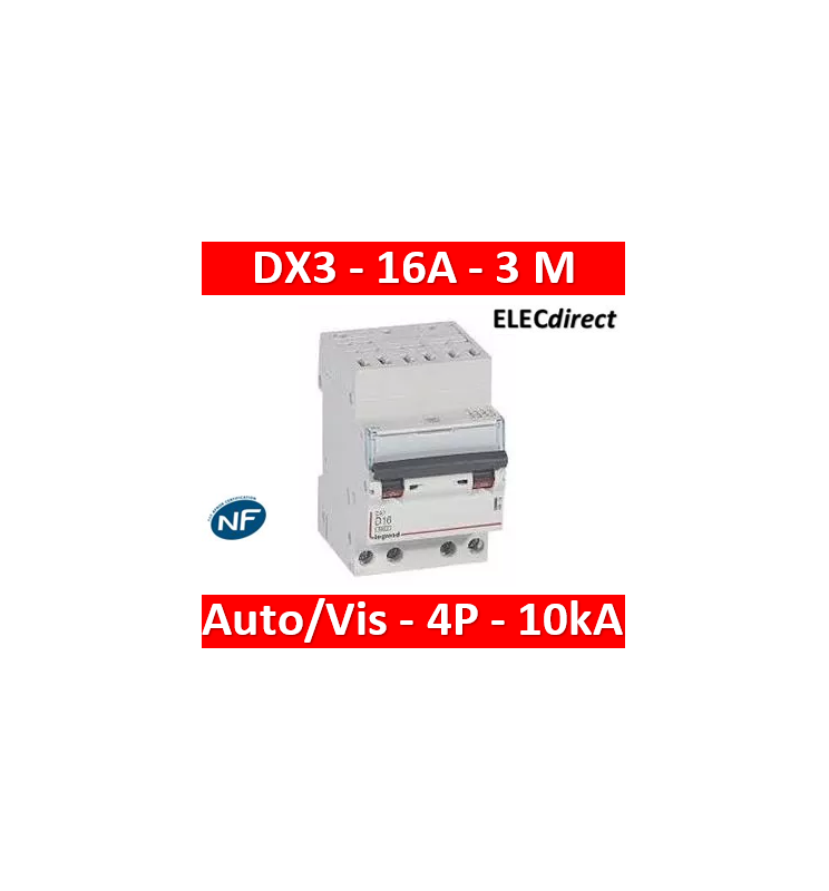 Legrand - Disjoncteur DX³ 6000A / 10kA - auto/vis - U+N - 230 V