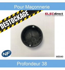 Hager - Boitier d'encastrement 70 Ø x 38 mm - Réf : WE840