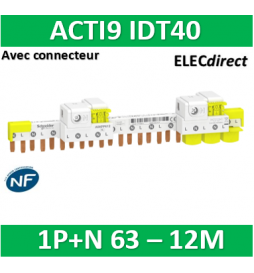 Peigne avec connecteur Acti9 iDT40 - 1P+N Schneider Electric