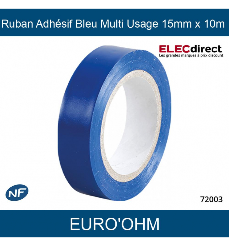 Euro'Ohm - Ruban isolant adhesif - Couleur Brun - Chatterton -15mmx10m -  Réf : 72004 - ELECdirect Vente Matériel Électrique