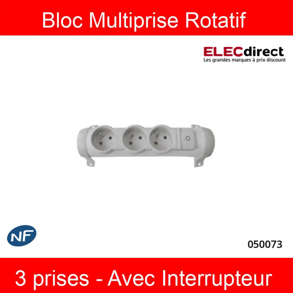 Bloc 4 Prises Rotatif - Avec Interrupteur - Legrand