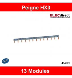 404926 - Peigne de raccordement HX³ - Horizontal - 1P+N - 13 modules - 1  module