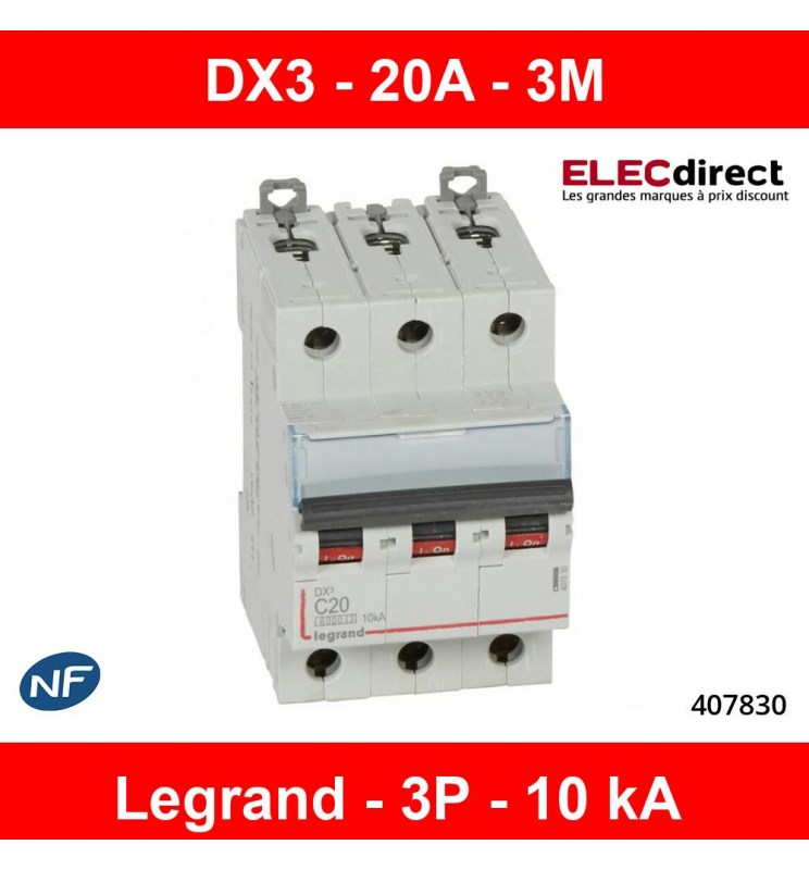 Disjoncteur différentiel Legrand DX3 16A courbe C 30mA 2 Pol..