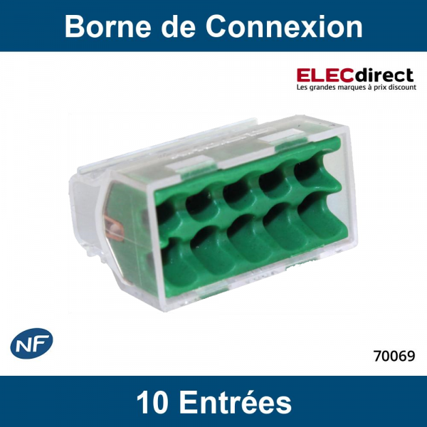 Bornes de connexion & barettes de domino - Eur'Ohm - 70053 - Boite de 100  connecteurs transparents - 3 entrées