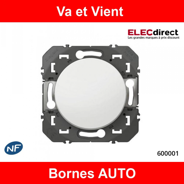 Legrand - Dooxie - Interrupteur ou va-et-vient - 10AX - 250V - Blanc - Réf : 600001