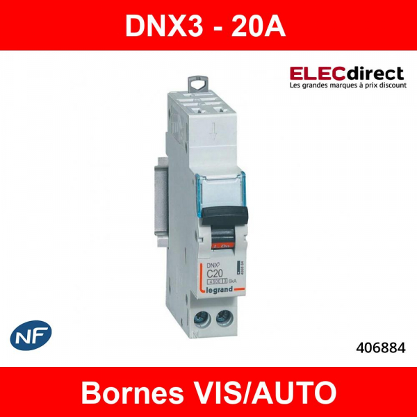 Disjoncteur DNX³ 4500 6kA borne à vis 1 module 1P+N 230V 10A - LEGRAND -  406773 ❘ Bricoman