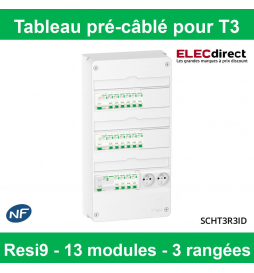 Tableau monté câblé 3 rangées Réf. : SCHT3R3ID