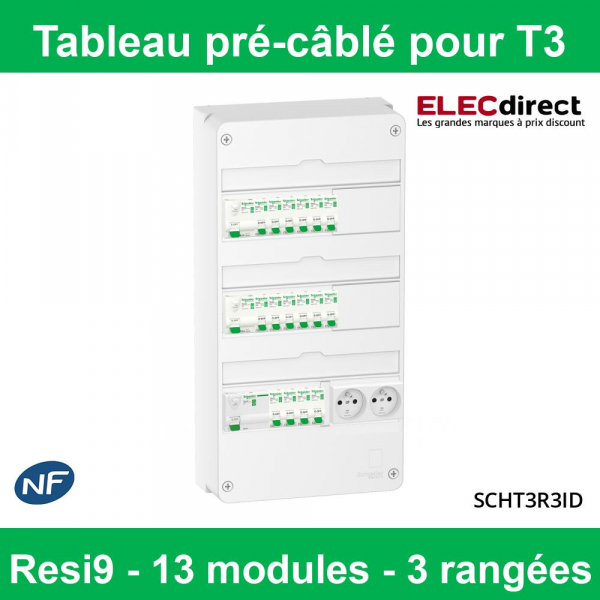 Tableau monté câblé 3 rangées Réf. : SCHT3R3ID