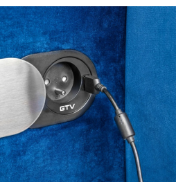 GTV Lighting - Multiprise encastrable SLIDE - 1 x PC 2P+T + 1 x USB Type-A - Ø60mm - Aluminium - Réf.: AE-BPW1S1UCH-51