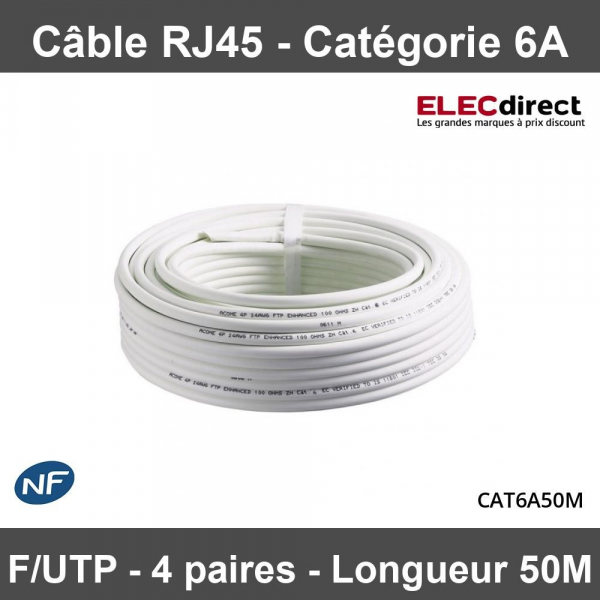 Câble RJ45 catégorie 6 F/UTP 10 m (Beige) (N/A) - Achat Câbles