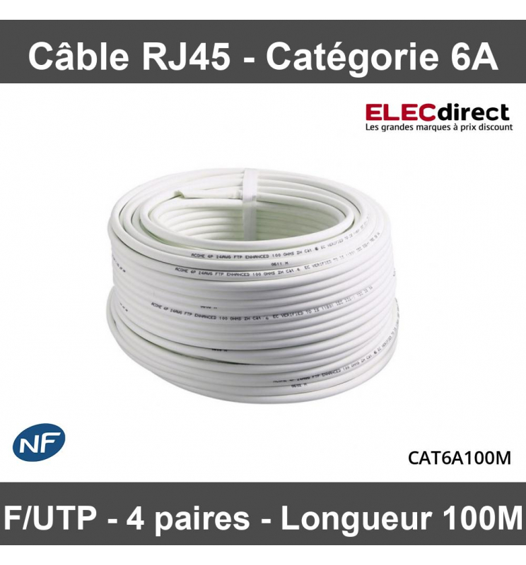 Câble RJ45 catégorie 6a F/UTP 10 m (Gris) - Câble RJ45 - Garantie