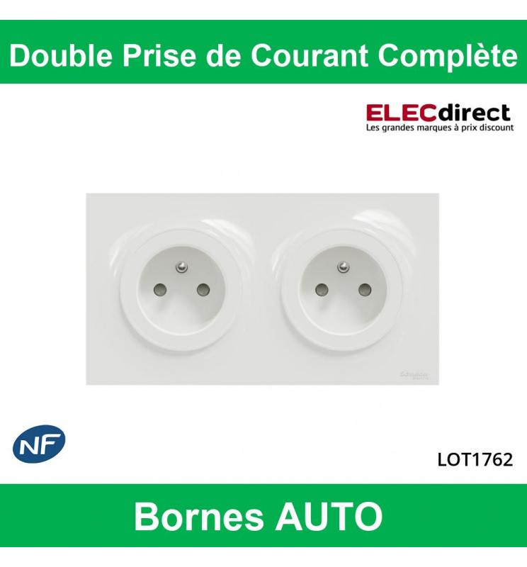 Schneider Prise De Courant Odace Blanc P T A V Bornes Auto R F S