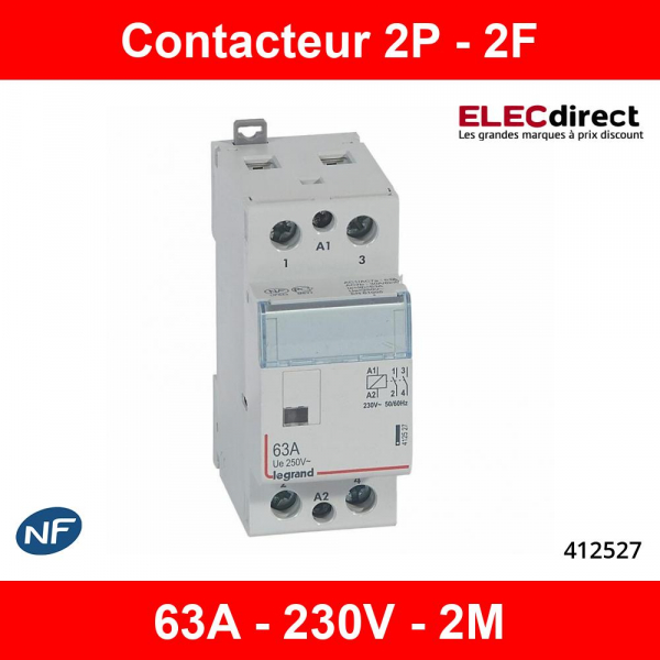 412533 - Contacteur 2o2f puissance de bobine Legrand