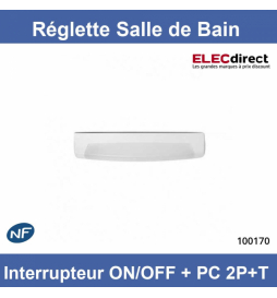 Miidex - Réglette LED Salle de Bain + Interrupteur ON/OFF - CCT - 8W - Réf : 100170