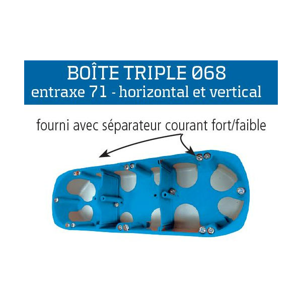 SIB - Boîte triple BBC entraxe 71 mm - prof 40mm - Réf.: P33971