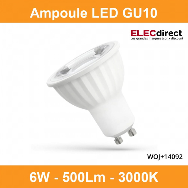 Ampoule led GU10 6W gradable blanc chaud 3000K