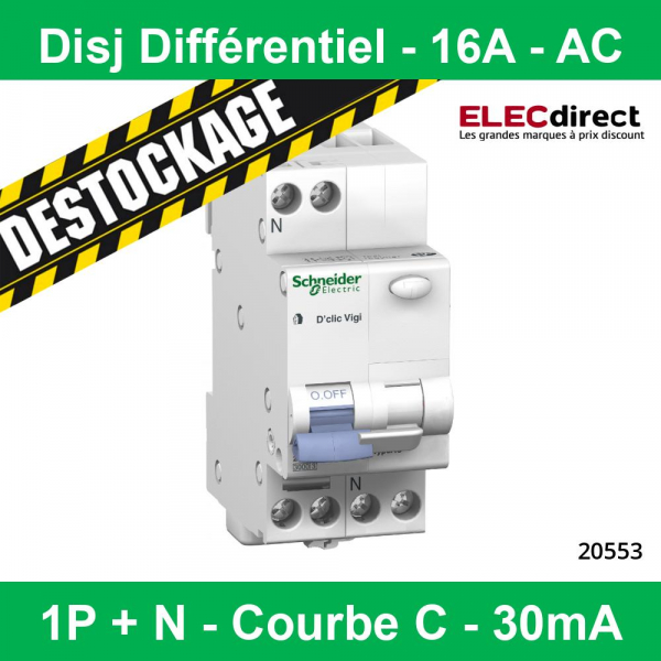 Disjoncteur Differentiel 3P+N 6-10kA courbe C - 16A 30mA type AC