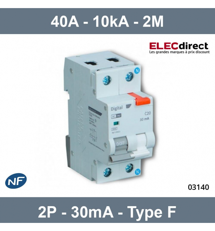 Digital Electric - Interrupteur Différentiel 2x16A/10mA Type AC
