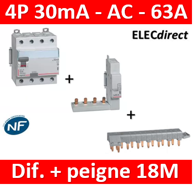 Legrand 411644  Interrupteur différentiel 2 Pôles 40A, 30 mA
