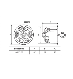 Boite point de centre diamètre 67mm. : 089377