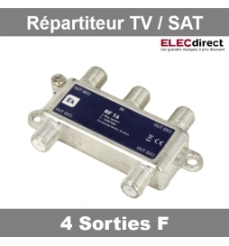 CAE - Répartiteur TV/Satellite - 4 sorties "F" - Réf. : Rf14