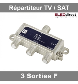 CAE - Répartiteur TV/Satellite - 3 sorties "F" - Réf. : Rf13