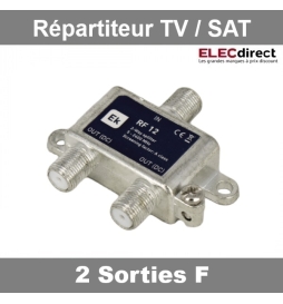 CAE - Répartiteur TV/Satellite - 2 sorties "F" - Réf. : RF12