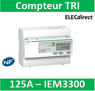 Compteur tri direct 63A simple tarif • EC350