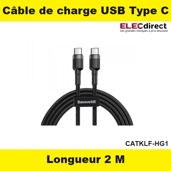 Cable de charge USB C 2m Réf. : CATKLF-HG1