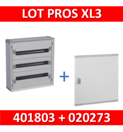 Legrand - Coffret de distribution 72 modules - 3 rangées de 24M + porte - XL3 160 - 401803+020273