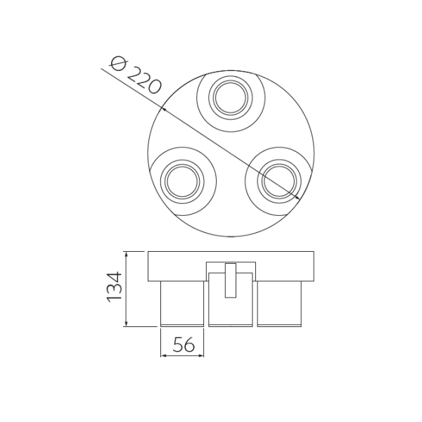 GTV Lighting - Luminaire plafond BLINK 2 - 3xGU10  - Blanc - Réf.: OS-BLND50W3-10