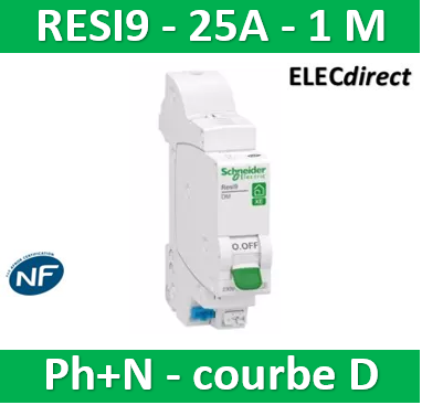 Resi9 XE disjoncteur modulaire 1P+N 20A courbe C embrochable SCHNEIDER  R9EFC620