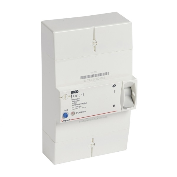 Legrand - Disjoncteur de branchement EDF 30/60A instantané + platine disjoncteur tripolaire - Réf.: 401011 + Réf.: 401184