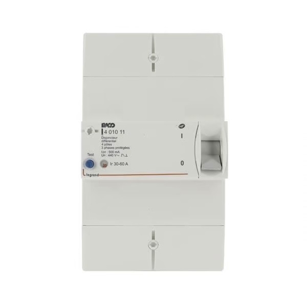 Legrand - Disjoncteur de branchement EDF 30/60A instantané + platine disjoncteur tripolaire - Réf.: 401011 + Réf.: 401184