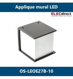 GTV Lighting - Applique murale LED LEO - 170x165mm - 1xE27 - Noir - Réf.: OS-LEOE27B-10