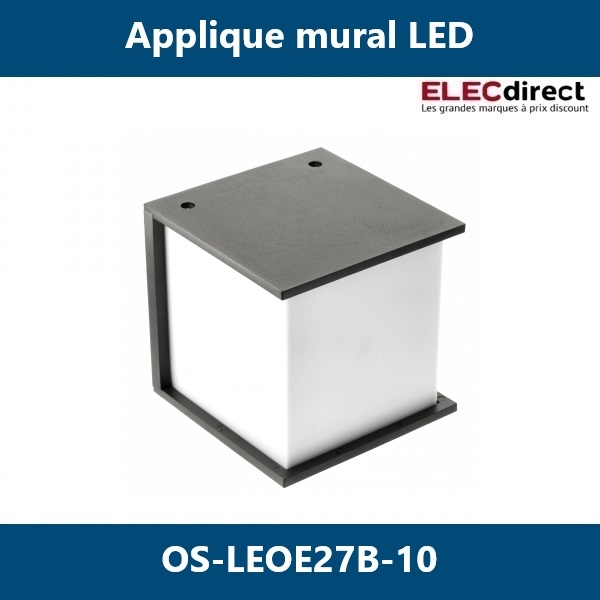 GTV Lighting - Applique murale LED LEO - 170x165mm - 1xE27 - Noir - Réf.: OS-LEOE27B-10